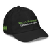 Front right angle of the MAS Kansas City Advantage Wheelchair Tennis Script Black Youth Dad Hat against a white background