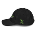 Left angle of the MAS Kansas City Advantage Wheelchair Tennis Script Black Youth Dad Hat against a white background