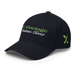 Front left angle of the MAS Kansas City Advantage Wheelchair Tennis Script Dark Navy Flexfit Curved Bill Fitted against a white background