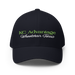 Front angle of the MAS Kansas City Advantage Wheelchair Tennis Script Dark Navy Flexfit Curved Bill Fitted against a white background