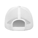 Back angle of the MAS Kansas City Advantage Wheelchair Tennis Script White Curved Bill Trucker Snapback against a white background