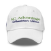 Front angle of the MAS Kansas City Advantage Wheelchair Tennis Script White Dad Hat against a white background