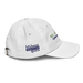 Right angle of the MAS Kansas City Advantage Wheelchair Tennis Script White Youth Dad Hat against a white background