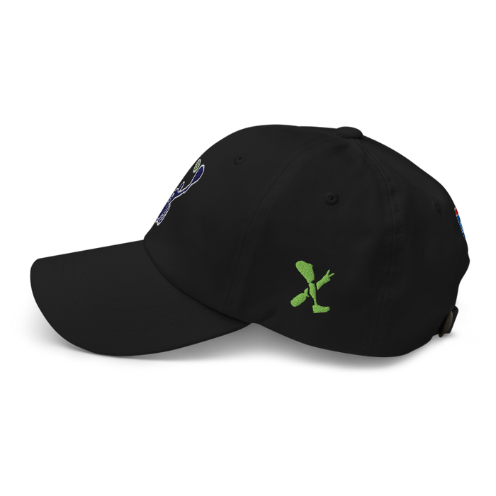 Left angle of the MAS Kansas City Advantage Wheelchair Tennis Silhouette Black Dad Hat against a white background