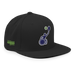 Front right angle of the MAS Kansas City Advantage Wheelchair Tennis Silhouette Black Flat Bill Snapback against a white background
