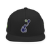 Front angle of the MAS Kansas City Advantage Wheelchair Tennis Silhouette Black Flat Bill Snapback against a white background
