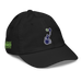 Front right angle of the MAS Kansas City Advantage Wheelchair Tennis Silhouette Black Youth Dad Hat against a white background