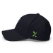 Left angle of the MAS Kansas City Advantage Wheelchair Tennis Silhouette Dark Navy Flexfit Curved Bill Fitted against a white background