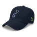 Front left angle of the MAS Kansas City Advantage Wheelchair Tennis Silhouette Navy Dad Hat against a white background