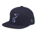 Front left angle of the MAS Kansas City Advantage Wheelchair Tennis Silhouette Navy Flat Bill Snapback against a white background