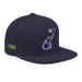 Front right angle of the MAS Kansas City Advantage Wheelchair Tennis Silhouette Navy Flat Bill Snapback against a white background