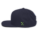 Left angle of the MAS Kansas City Advantage Wheelchair Tennis Silhouette Navy Flat Bill Snapback against a white background