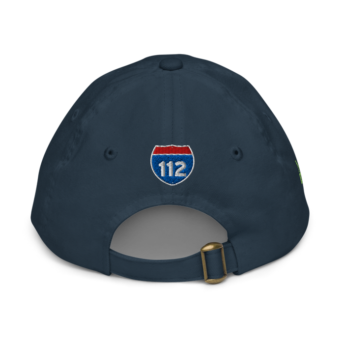 Back angle of the MAS Kansas City Advantage Wheelchair Tennis Silhouette Navy Youth Dad Hat against a white background