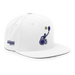 Front right angle of the MAS Kansas City Advantage Wheelchair Tennis Silhouette White Flat Bill Snapback against a white background