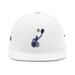 Front angle of the MAS Kansas City Advantage Wheelchair Tennis Silhouette White Flat Bill Snapback against a white background