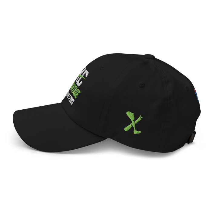 Left angle of the MAS Kansas City Advantage Wheelchair Tennis Wordmark Black Dad Hat against a white background