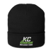 Front angle of the MAS Kansas City Advantage Wheelchair Tennis Wordmark Black Organic Beanie against a white background