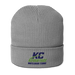 Front angle of the MAS Kansas City Advantage Wheelchair Tennis Wordmark Light Grey Organic Beanie against a white background