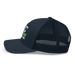Left angle of the MAS Kansas City Advantage Wheelchair Tennis Wordmark Navy Curved Bill Trucker Snapback against a white background