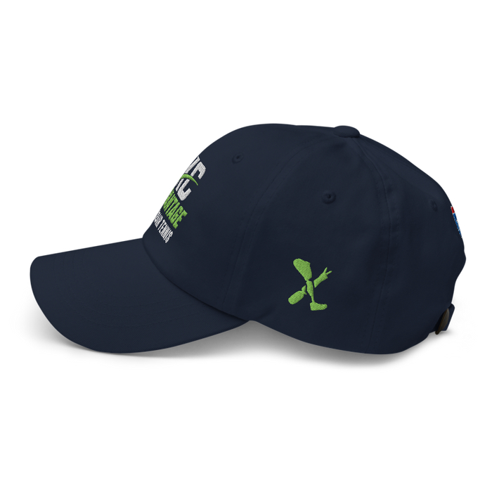 Left angle of the MAS Kansas City Advantage Wheelchair Tennis Wordmark Navy Dad Hat against a white background
