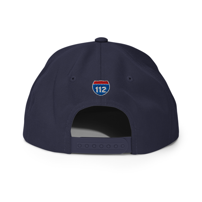Back angle of the MAS Kansas City Advantage Wheelchair Tennis Wordmark Navy Flat Bill Snapback against a white background