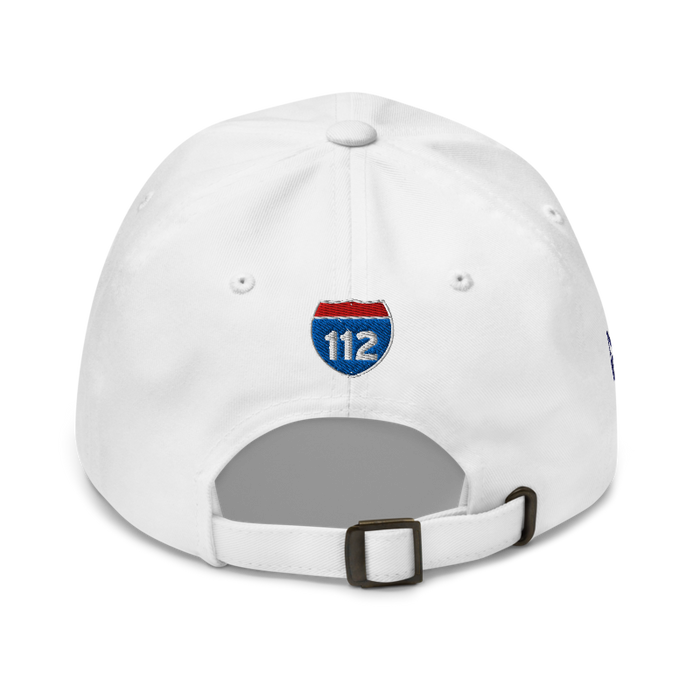 Back angle of the MAS Kansas City Advantage Wheelchair Tennis Wordmark White Dad Hat against a white background