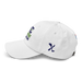 Left angle of the MAS Kansas City Advantage Wheelchair Tennis Wordmark White Dad Hat against a white background