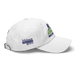 Right angle of the MAS Kansas City Advantage Wheelchair Tennis Wordmark White Dad Hat against a white background