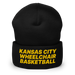 Front angle of the MAS Kansas City Kings Wheelchair Basketball Black Beanie against a white background
