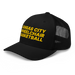 Front left angle of the MAS Kansas City Kings Wheelchair Basketball Black Curved Bill Trucker Snapback against a white background