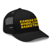 Front right angle of the MAS Kansas City Kings Wheelchair Basketball Black Curved Bill Trucker Snapback against a white background
