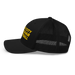 Left side angle of the MAS Kansas City Kings Wheelchair Basketball Black Curved Bill Trucker Snapback against a white background