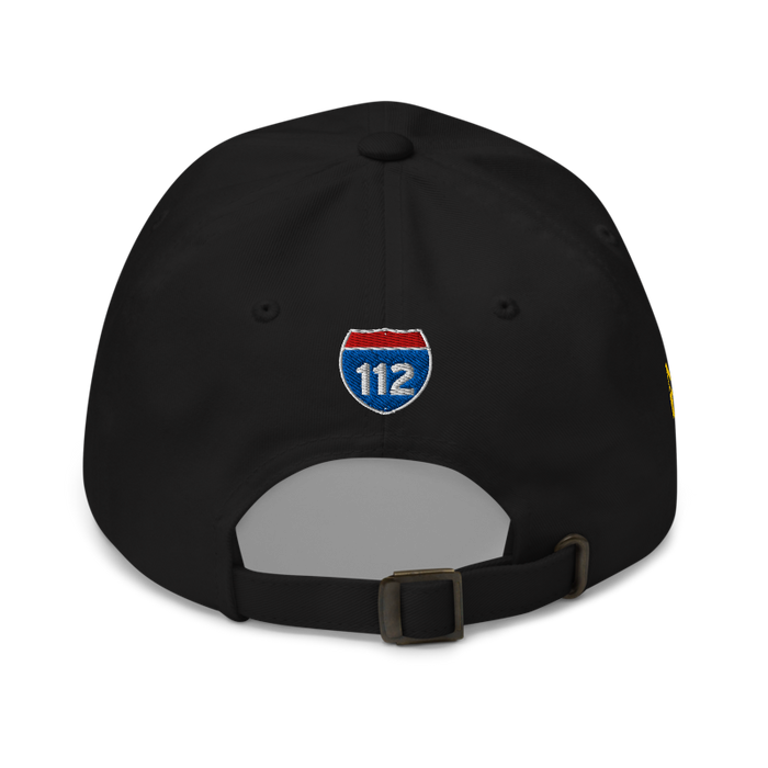 Back angle of the MAS Kansas City Kings Wheelchair Basketball Black Dad Hat against a white background
