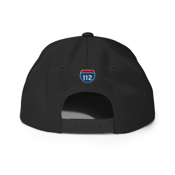 Back angle of the MAS Kansas City Kings Wheelchair Basketball Black Flat Bill Snapback against a white background