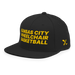 Front left angle of the MAS Kansas City Kings Wheelchair Basketball Black Flat Bill Snapback against a white background