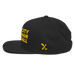 Left side angle of the MAS Kansas City Kings Wheelchair Basketball Black Flat Bill Snapback against a white background