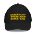 Front angle of the MAS Kansas City Kings Wheelchair Basketball Black Youth Dad Hat against a white background
