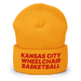 Front angle of the MAS Kansas City Kings Wheelchair Basketball Gold Beanie against a white background
