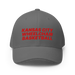 Front angle of the MAS Kansas City Kings Wheelchair Basketball Grey Flexfit Curved Bill Fitted against a white background