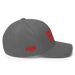 Right side angle of the MAS Kansas City Kings Wheelchair Basketball Grey Flexfit Curved Bill Fitted against a white background