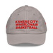 Front angle of the MAS Kansas City Kings Wheelchair Basketball Grey Youth Dad Hat against a white background
