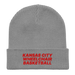 Front angle of the MAS Kansas City Kings Wheelchair Basketball Light Grey Organic Beanie laid flat against a white background