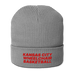 Front angle of the MAS Kansas City Kings Wheelchair Basketball Light Grey Organic Beanie against a white background