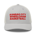 Front angle of the MAS Kansas City Kings Wheelchair Basketball Silver Curved Bill Trucker Snapback against a white background