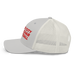 Left side angle of the MAS Kansas City Kings Wheelchair Basketball Silver Curved Bill Trucker Snapback against a white background
