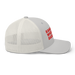 Right side angle of the MAS Kansas City Kings Wheelchair Basketball Silver Curved Bill Trucker Snapback against a white background