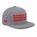Front right angle of the MAS Kansas City Kings Wheelchair Basketball Silver Flat Bill Snapback against a white background