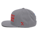 Left side angle of the MAS Kansas City Kings Wheelchair Basketball Silver Flat Bill Snapback against a white background