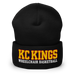 Front angle of the MAS Kansas City Kings Wheelchair Basketball KC Kings Black Beanie against a white background