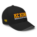 Front right angle of the MAS Kansas City Kings Wheelchair Basketball KC Kings Black Flexfit Curved Bill Fitted against a white background